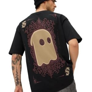 The Souled Store Souled Print: Men and Boys Short Sleeves Round Neck Graphic Printed Casual Drop Shoulder Lightweight Breathable Comfortable Streetwear Cotton Oversized T-Shirts
